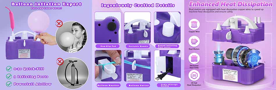 3 in 1 electric balloon pumps